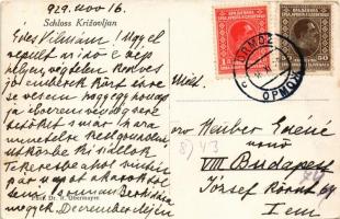 1929 Cestica, Dvorac Križovljangrad / Schloss Krizovljan / castle. Phot. Dr. R. Obermayer (fl)