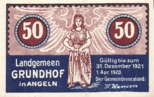 Német Birodalom / Weimari Köztársaság / Grundhof 1921. 50Pf (3x) 3 klf db, teljes sor T:I