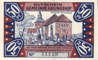 Német Birodalom / Weimari Köztársaság / Grundhof 1921. 50Pf (3x) 3 klf db, teljes sor T:I