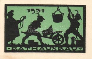 Német Birodalom / Weimari Köztársaság / Ansbach 1921. 25Pf (7x) + 75Pf (7x) 14 klf db, teljes sor T:...