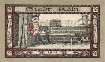 Német Birodalom / Weimari Köztársaság / Köln 1922. 50Pf (3x) 3 klf db teljes sor + Schwaan 1922. 10P...