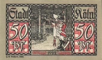 Német Birodalom / Weimari Köztársaság / Köln 1922. 50Pf (3x) 3 klf db teljes sor + Schwaan 1922. 10P...