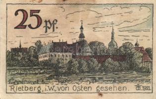 Német Birodalom / Weimari Köztársaság / Rietberg 1921. 25Pf + 50Pf + 1M + 2M + 5M 5 klf db, teljes sor T:II