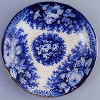 cca 1850-1880, A.N. jelzéssel porcelán tál, mázrepedéssel, kopással, d: 18 cm