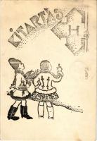 1939 Kitartás! A Magyar Hungarista Mozgalom nyilaskeresztes karácsonyi üdvözlete, propaganda / Hungarian Arrow Cross propaganda, Christmas greeting