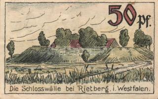Német Birodalom / Weimari Köztársaság / Rietberg 1921. 25Pf + 50Pf + 1M + 2M + 5M 5 klf db, teljes s...
