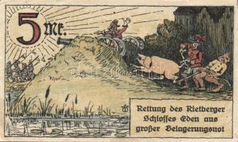 Német Birodalom / Weimari Köztársaság / Rietberg 1921. 25Pf + 50Pf + 1M + 2M + 5M 5 klf db, teljes s...