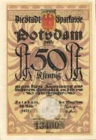 Német Birodalom / Weimari Köztársaság / Potsdam 1921. 50Pf (6x) 6 klf db, teljes sor T:I