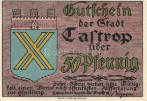 Német Birodalom / Weimari Köztársaság / Castrop 1921. 25Pf + 50Pf + 1M + 2M 4 klf db, teljes sor T:I