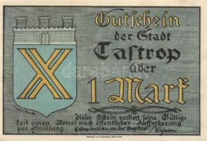 Német Birodalom / Weimari Köztársaság / Castrop 1921. 25Pf + 50Pf + 1M + 2M 4 klf db, teljes sor T:I