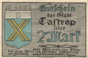 Német Birodalom / Weimari Köztársaság / Castrop 1921. 25Pf + 50Pf + 1M + 2M 4 klf db, teljes sor T:I