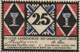 Német Birodalom / Weimari Köztársaság / Eutin 1921. 25Pf + 50Pf + 75Pf 3 klf db, teljes sor T:I