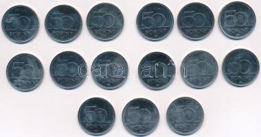 2015. 50Ft Cu-Ni "Nemzeti Emlékhelyek" (3x) + 2016. 50Ft Cu-Ni "Hetvenéves a forint&q...