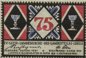 Német Birodalom / Weimari Köztársaság / Eutin 1921. 25Pf + 50Pf + 75Pf 3 klf db, teljes sor T:I