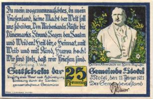 Német Birodalom / Weimari Köztársaság / Stotel 1921. 25Pf (4x) 4 klf db, teljes sor T:I