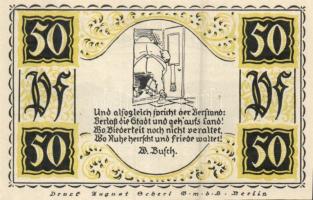 Német Birodalom / Weimari Köztársaság / Stolzenau 1921. 50Pf (5x) + 75Pf (2x) 7 klf db, teljes sor T...