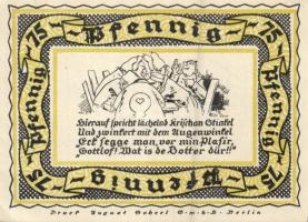 Német Birodalom / Weimari Köztársaság / Stolzenau 1921. 50Pf (5x) + 75Pf (2x) 7 klf db, teljes sor T...