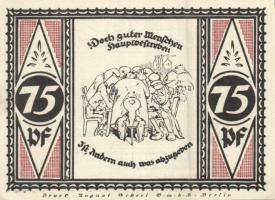 Német Birodalom / Weimari Köztársaság / Stolzenau 1921. 50Pf (5x) + 75Pf (2x) 7 klf db, teljes sor T...