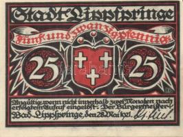 Német Birodalom / Weimari Köztársaság / Lippspringe 1921. 25Pf + 50Pf + 75Pf 3 klf db, teljes sor T:...