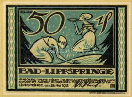 Német Birodalom / Weimari Köztársaság / Lippspringe 1921. 25Pf + 50Pf + 75Pf 3 klf db, teljes sor T:...