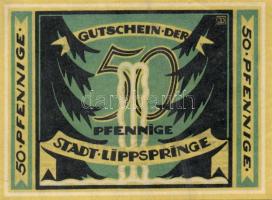 Német Birodalom / Weimari Köztársaság / Lippspringe 1921. 25Pf + 50Pf + 75Pf 3 klf db, teljes sor T:...