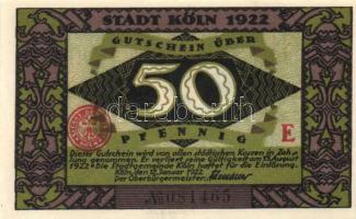 Német Birodalom / Weimari Köztársaság / Köln 1922. 50Pf (3x) 3 klf db, teljes sor T:I