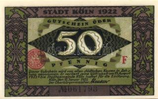 Német Birodalom / Weimari Köztársaság / Köln 1922. 50Pf (3x) 3 klf db, teljes sor T:I