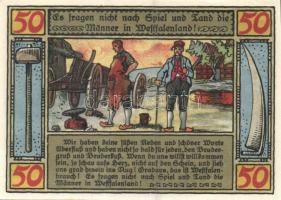 Német Birodalom / Weimari Köztársaság / Lübbecke 1921. 25Pf + 50Pf + 1M + 2M 4 klf db, teljes sor T:...