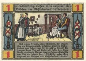 Német Birodalom / Weimari Köztársaság / Lübbecke 1921. 25Pf + 50Pf + 1M + 2M 4 klf db, teljes sor T:...