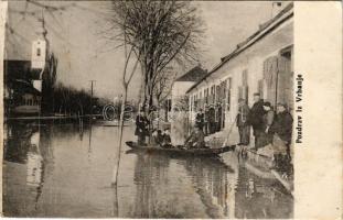 1917 Verbanya, Vrbanja; utca árvíz után / street view after the flood + "K.u.K. ZENSURIERT ZENZURIRT" (fl)