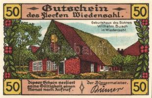 Német Birodalom / Weimari Köztársaság / Wiedenshal !N 50Pf (8x) 8 klf db, teljes sor T:I