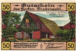 Német Birodalom / Weimari Köztársaság / Wiedenshal !N 50Pf (8x) 8 klf db, teljes sor T:I