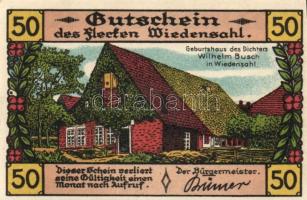 Német Birodalom / Weimari Köztársaság / Wiedenshal !N 50Pf (8x) 8 klf db, teljes sor T:I