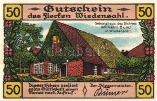 Német Birodalom / Weimari Köztársaság / Wiedenshal !N 50Pf (8x) 8 klf db, teljes sor T:I