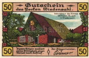 Német Birodalom / Weimari Köztársaság / Wiedenshal !N 50Pf (8x) 8 klf db, teljes sor T:I