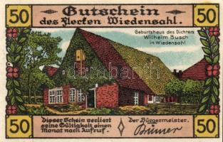 Német Birodalom / Weimari Köztársaság / Wiedenshal !N 50Pf (8x) 8 klf db, teljes sor T:I