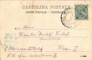 ~1902 Trieste, Trieszt; Piazza della Borsa e Corso,. Adolfo Seisser, restaurant / square, shops, res...