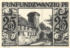 Német Birodalom / Weimari Köztársaság / Padeborn 1921. 25Pf + 50Pf + 75Pf + 1M + 2M 5 klf db, teljes...