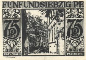Német Birodalom / Weimari Köztársaság / Padeborn 1921. 25Pf + 50Pf + 75Pf + 1M + 2M 5 klf db, teljes...