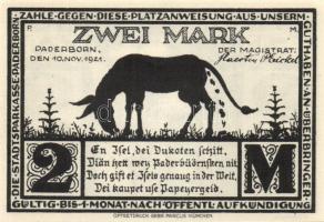 Német Birodalom / Weimari Köztársaság / Padeborn 1921. 25Pf + 50Pf + 75Pf + 1M + 2M 5 klf db, teljes...