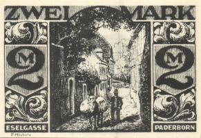 Német Birodalom / Weimari Köztársaság / Padeborn 1921. 25Pf + 50Pf + 75Pf + 1M + 2M 5 klf db, teljes...