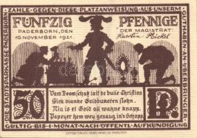 Német Birodalom / Weimari Köztársaság / Padeborn 1921. 25Pf + 50Pf + 75Pf + 1M + 2M 5 klf db, teljes...