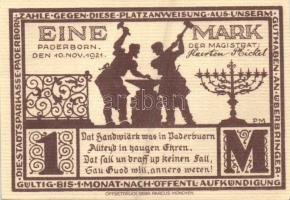 Német Birodalom / Weimari Köztársaság / Padeborn 1921. 25Pf + 50Pf + 75Pf + 1M + 2M 5 klf db, teljes...