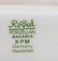 Royal Porzellan virágmintás design ibolyaváza, jelzett, hibátlan, h: 14 cm