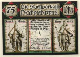 Német Birodalom / Weimari Köztársaság / Padeborn 1921. 50Pf + 75Pf + 1M + 2M 4 klf db, teljes sor T:...