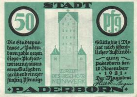 Német Birodalom / Weimari Köztársaság / Padeborn 1921. 50Pf + 75Pf + 1M + 2M 4 klf db, teljes sor T:...