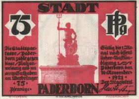 Német Birodalom / Weimari Köztársaság / Padeborn 1921. 50Pf + 75Pf + 1M + 2M 4 klf db, teljes sor T:...