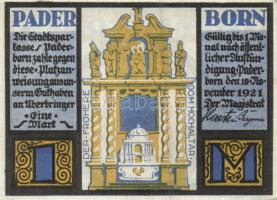 Német Birodalom / Weimari Köztársaság / Padeborn 1921. 50Pf + 75Pf + 1M + 2M 4 klf db, teljes sor T:...