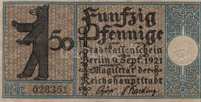 Német Birodalom / Weimari Köztársaság / Berlin 1921. 50Pf (20x) 20 klf db, teljes sor T:I,I-