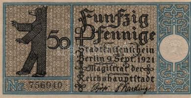 Német Birodalom / Weimari Köztársaság / Berlin 1921. 50Pf (20x) 20 klf db, teljes sor T:I,I-